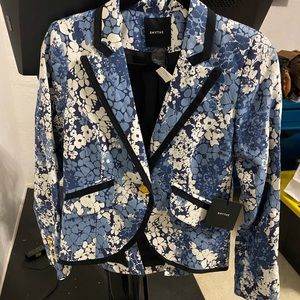 NWT SMYTHE Tapered Blue Floral Blazer